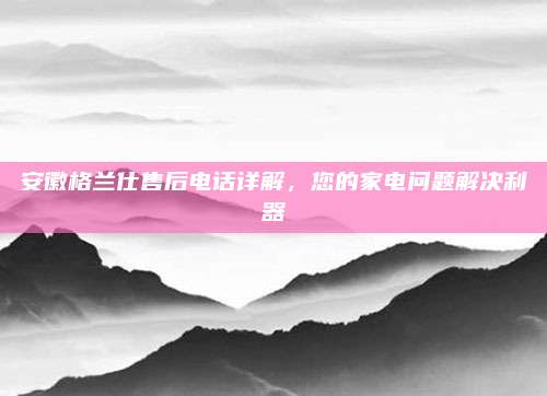 安徽格兰仕售后电话详解,您的家电问题解决利器