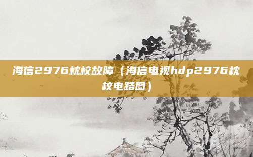 海信2976枕校故障（海信电视hdp2976枕校电路图）