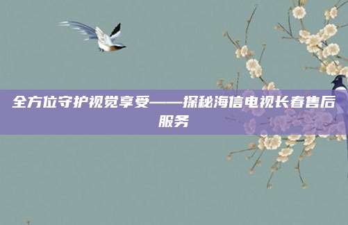 全方位守护视觉享受——探秘海信电视长春售后服务