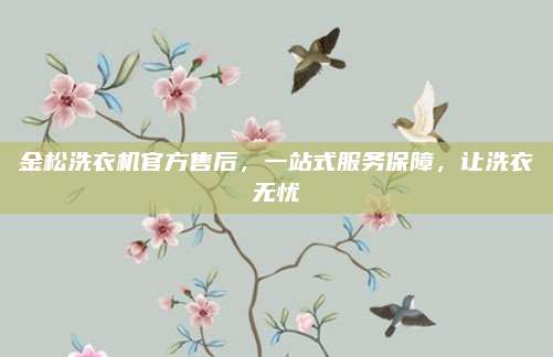 金松洗衣机官方售后,一站式服务保障,让洗衣无忧