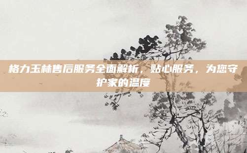 格力玉林售后服务全面解析,贴心服务,为您守护家的温度