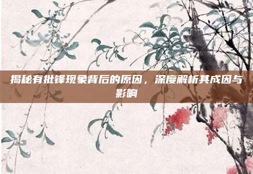 揭秘有批锋现象背后的原因，深度解析其成因与影响