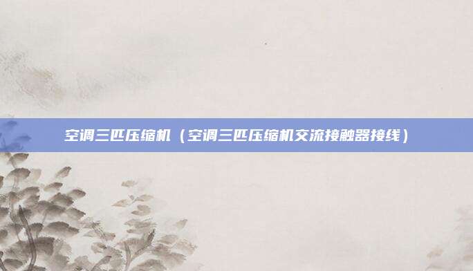 空调三匹压缩机（空调三匹压缩机交流接触器接线）