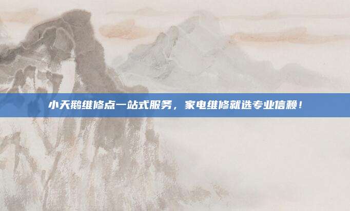 小天鹅维修点一站式服务，家电维修就选专业信赖！