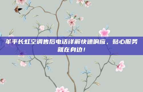 牟平长虹空调售后电话详解快速响应，贴心服务就在身边！
