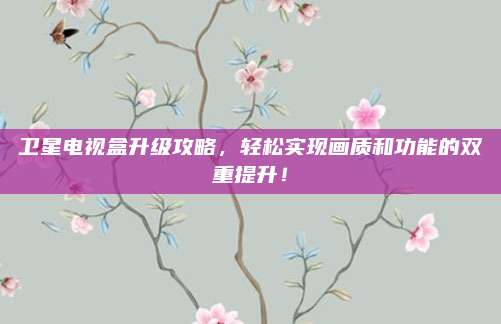 卫星电视盒升级攻略，轻松实现画质和功能的双重提升！
