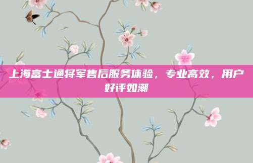 上海富士通将军售后服务体验，专业高效，用户好评如潮