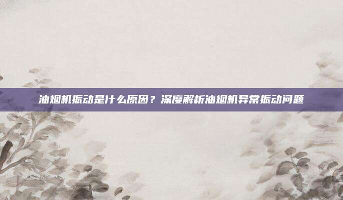 油烟机振动是什么原因？深度解析油烟机异常振动问题