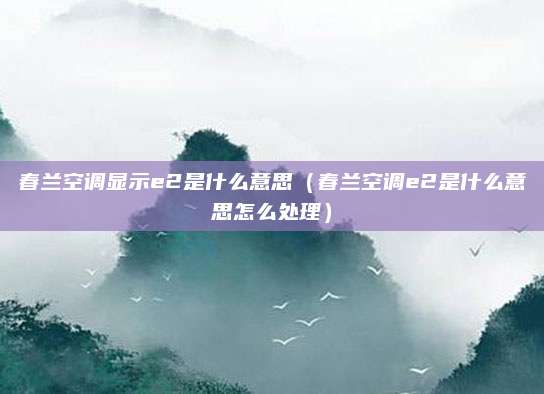 春兰空调显示e2是什么意思（春兰空调e2是什么意思怎么处理）