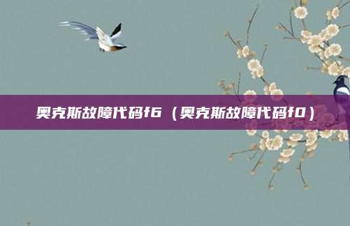 奥克斯故障代码f6（奥克斯故障代码f0）