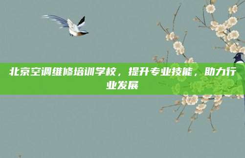 北京空调维修培训学校,提升专业技能,助力行业发展