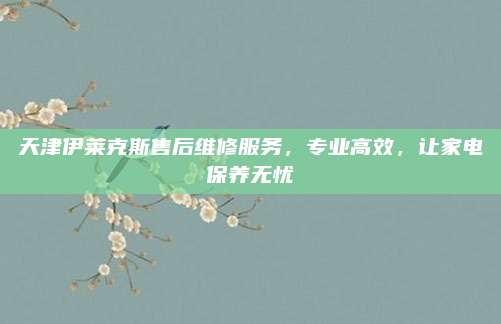 天津伊莱克斯售后维修服务，专业高效，让家电保养无忧