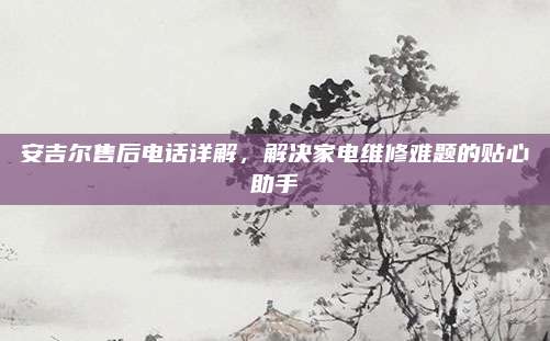 安吉尔售后电话详解，解决家电维修难题的贴心助手