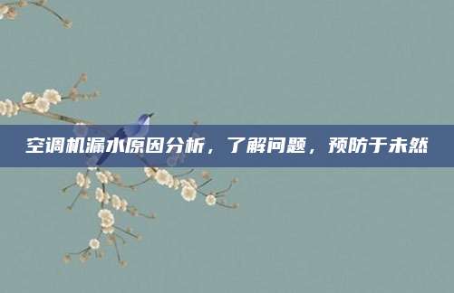 空调机漏水原因分析，了解问题，预防于未然