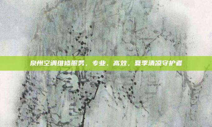 泉州空调维修服务，专业、高效，夏季清凉守护者