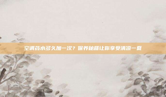 空调药水多久加一次？保养秘籍让你享受清凉一夏