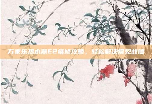 万家乐热水器E2维修攻略,轻松解决常见故障