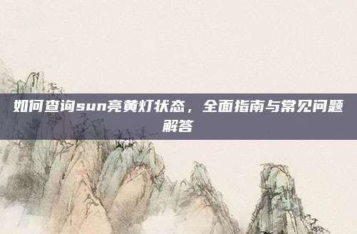 如何查询sun亮黄灯状态，全面指南与常见问题解答