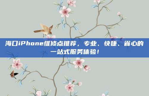 海口iPhone维修点推荐，专业、快捷、省心的一站式服务体验！