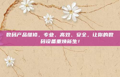 数码产品维修，专业、高效、安全，让你的数码设备重焕新生！