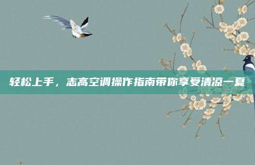轻松上手，志高空调操作指南带你享受清凉一夏