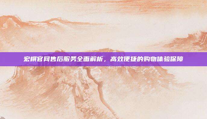 宏棋官网售后服务全面解析，高效便捷的购物体验保障