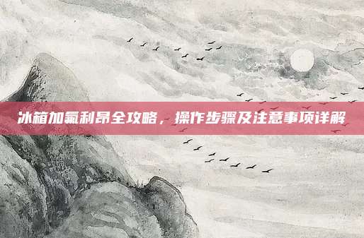 冰箱加氟利昂全攻略，操作步骤及注意事项详解
