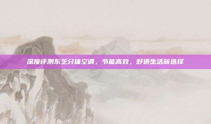 深度评测东芝分体空调，节能高效，舒适生活新选择
