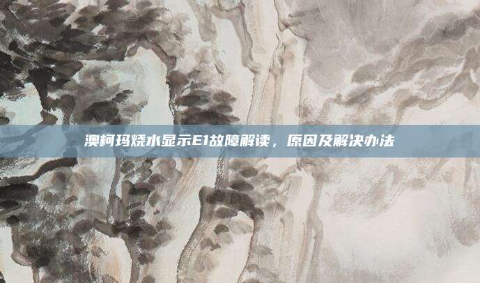 澳柯玛烧水显示E1故障解读，原因及解决办法