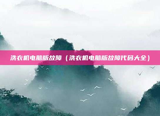 洗衣机电脑版故障（洗衣机电脑版故障代码大全）