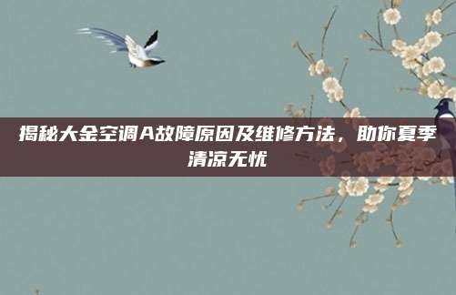 揭秘大金空调A故障原因及维修方法，助你夏季清凉无忧