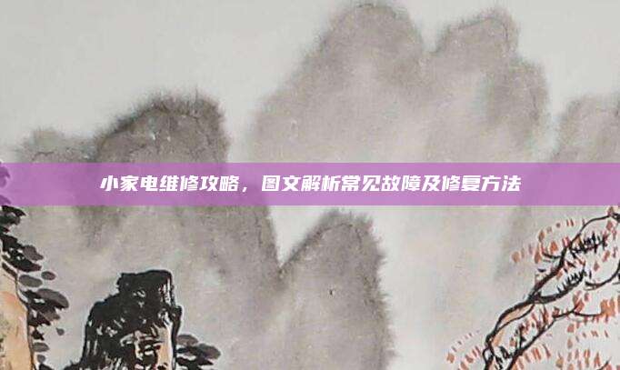 小家电维修攻略，图文解析常见故障及修复方法