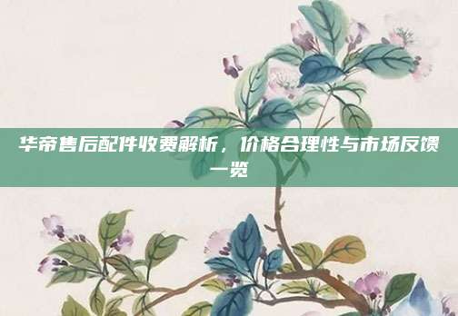华帝售后配件收费解析，价格合理性与市场反馈一览