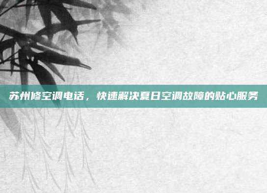 苏州修空调电话，快速解决夏日空调故障的贴心服务