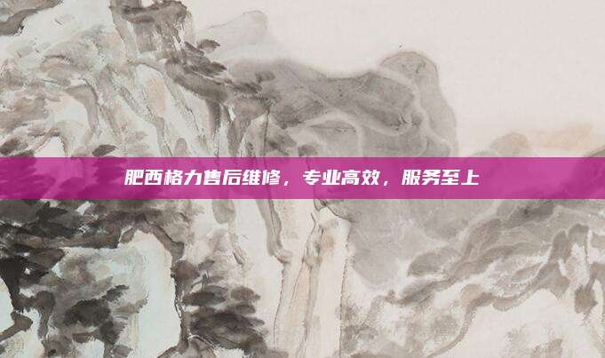 肥西格力售后维修，专业高效，服务至上