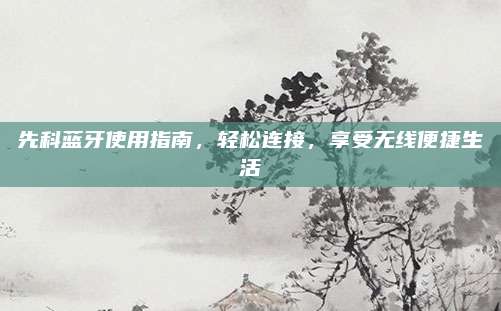 先科蓝牙使用指南，轻松连接，享受无线便捷生活