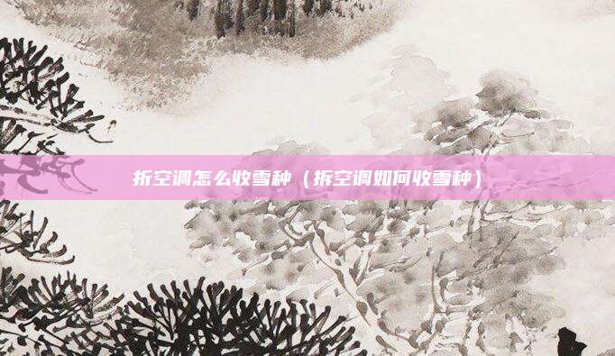 折空调怎么收雪种（拆空调如何收雪种）