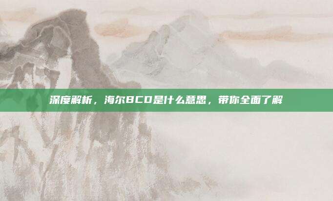 深度解析，海尔BCD是什么意思，带你全面了解
