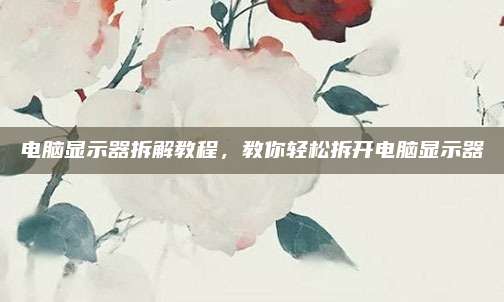 电脑显示器拆解教程，教你轻松拆开电脑显示器