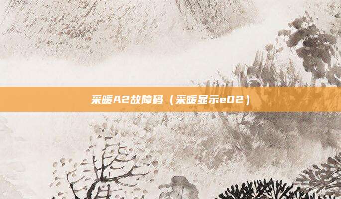 采暖A2故障码(采暖显示e02)