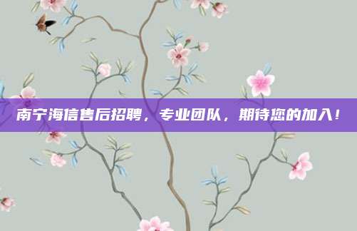 南宁海信售后招聘，专业团队，期待您的加入！
