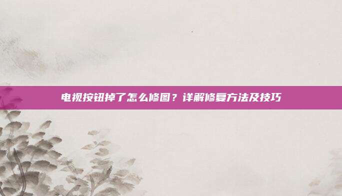 电视按钮掉了怎么修图？详解修复方法及技巧