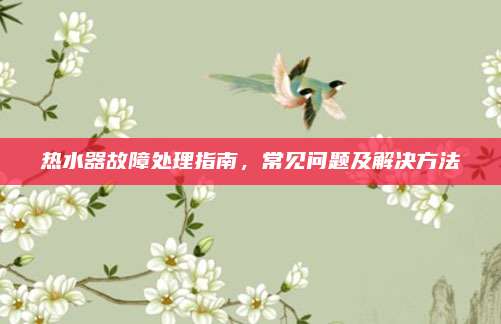 热水器故障处理指南，常见问题及解决方法