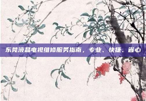 东莞液晶电视维修服务指南，专业、快捷、省心