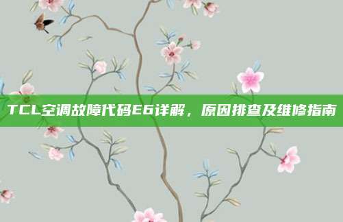 TCL空调故障代码E6详解，原因排查及维修指南