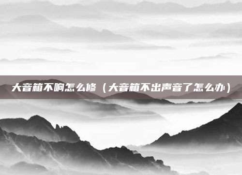大音箱不响怎么修（大音箱不出声音了怎么办）