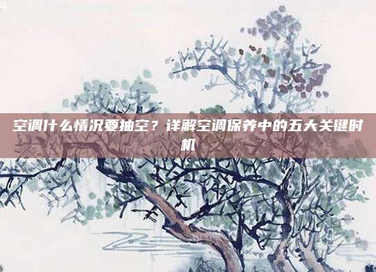 空调什么情况要抽空？详解空调保养中的五大关键时机