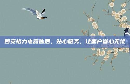 西安格力电器售后，贴心服务，让客户省心无忧