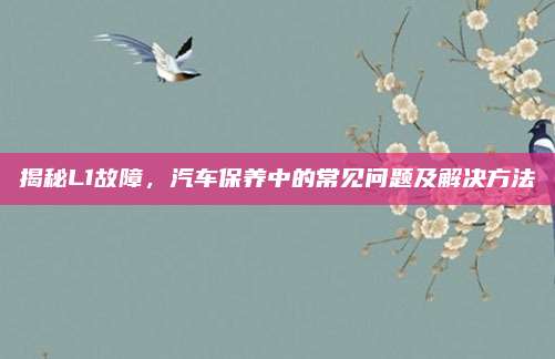 揭秘L1故障，汽车保养中的常见问题及解决方法