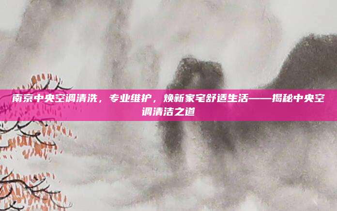 南京中央空调清洗，专业维护，焕新家宅舒适生活——揭秘中央空调清洁之道